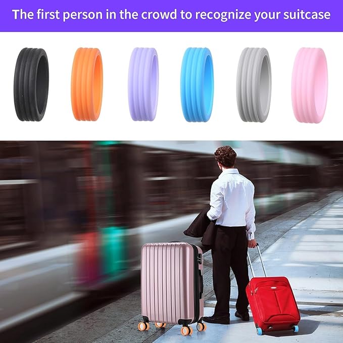 8 Pcs Luggage Wheels Protector Silicone Wheels Caster Shoes Travel